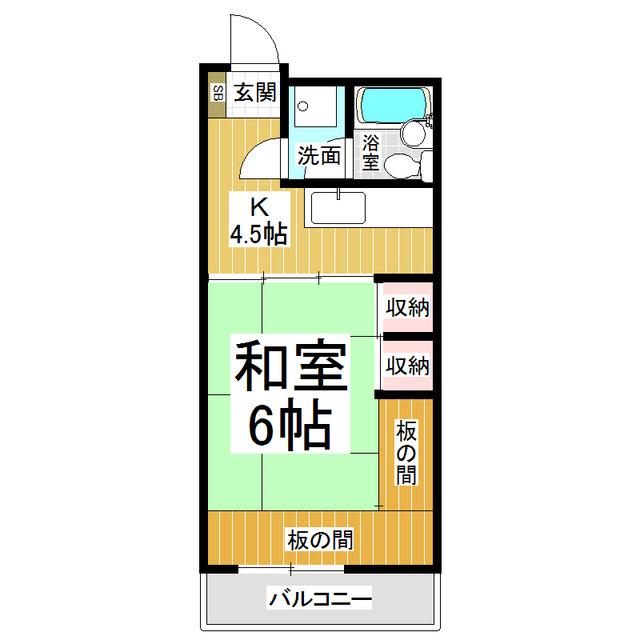 クーフナガノ(1K/9階)の間取り写真