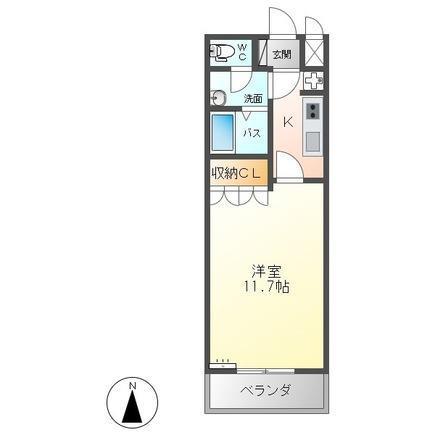 ヌーベルマリー(1K/2階)の間取り写真