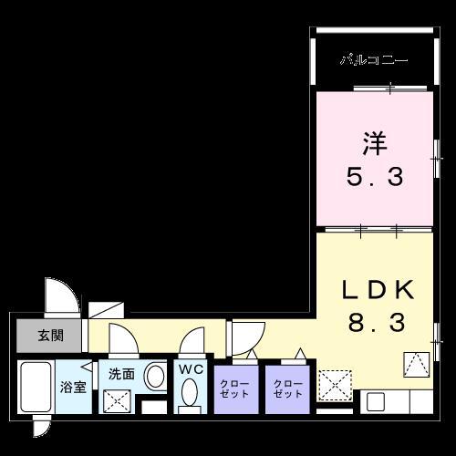 SCIMIA LUCE(1LDK/1階)の間取り写真