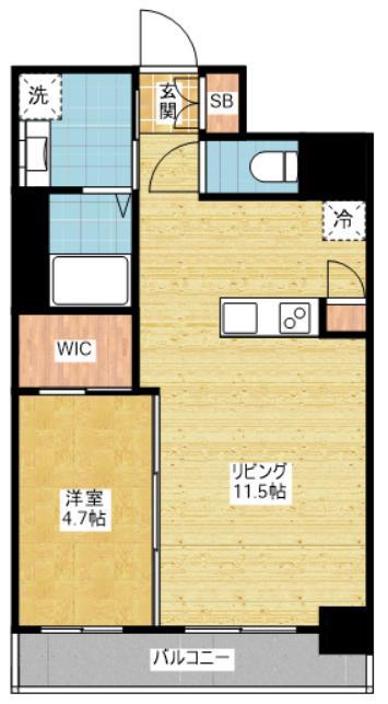 フェアモント千代田(1LDK/8階)の間取り写真