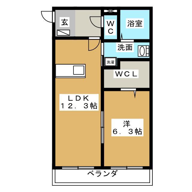 アチェーロ土岐口(1LDK/3階)の間取り写真