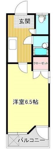 藤野コーポ(1K/1階)の間取り写真
