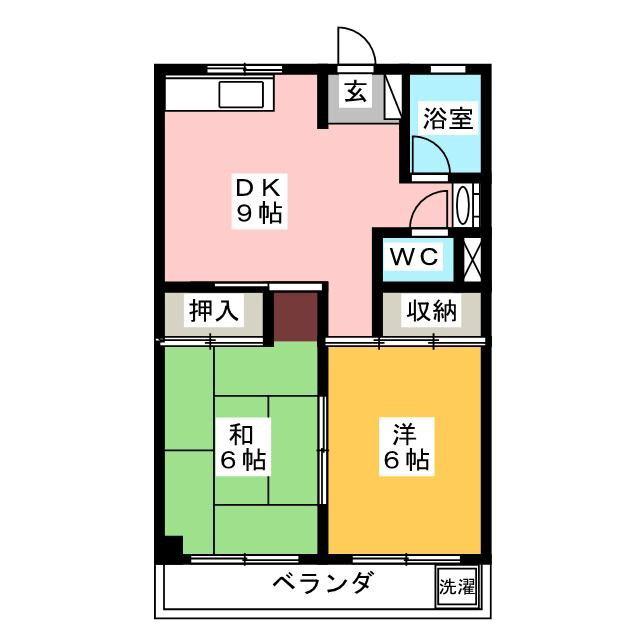 足立マンション(2DK/1階)の間取り写真
