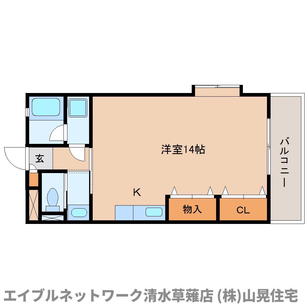 グリーンヒル(ワンルーム/3階)の間取り写真