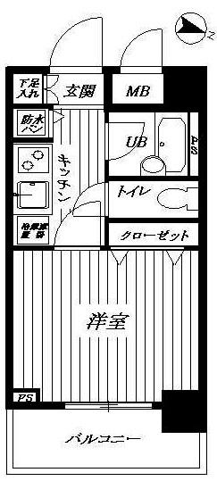 トーシンフェニックス赤坂(1K/3階)の間取り写真