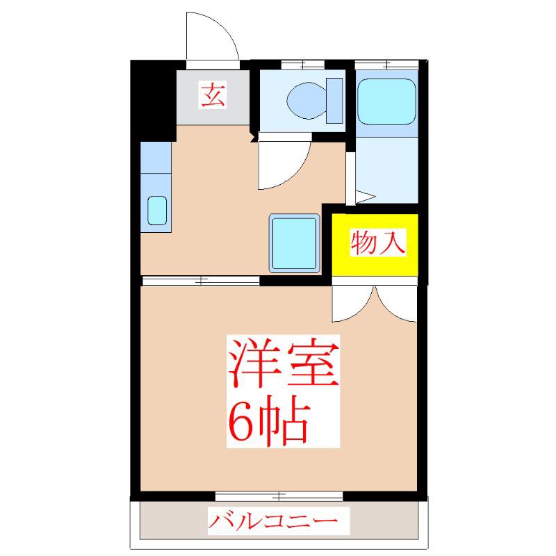 南国ビル(1K/3階)の間取り写真