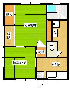 フォレスト玉里(2K/1階)の間取り写真