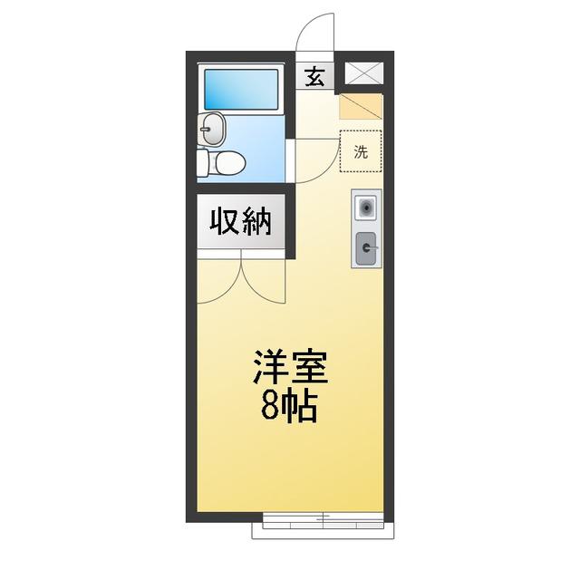 エスケーシティハイツ(ワンルーム/2階)の間取り写真