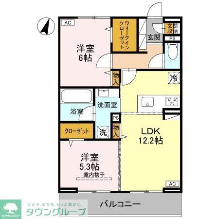 KOAひばりヶ丘(2LDK/3階)の間取り写真