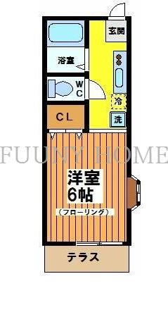ベルメゾン(1K/1階)の間取り写真
