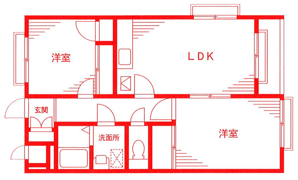 メゾンド21(2LDK/1階)の間取り写真