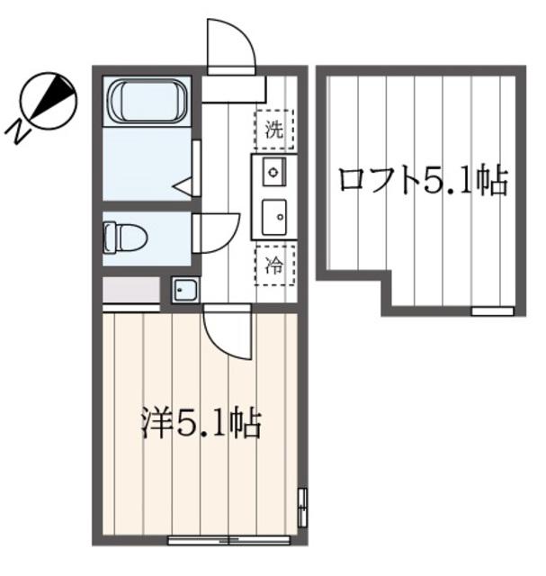 コリーナ羽沢(1K/2階)の間取り写真