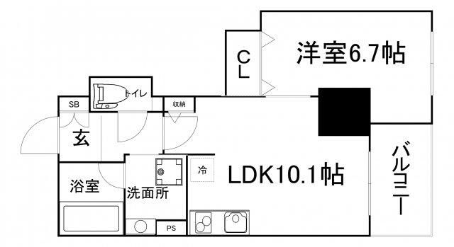 プルミエールメゾン(1LDK/10階)の間取り写真