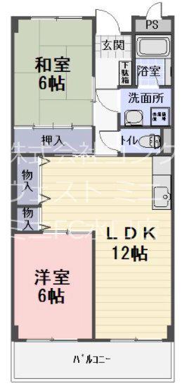 VILLAGEVALLEY石部(2LDK/1階)の間取り写真
