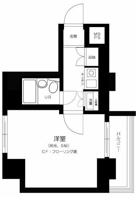 ヴェラハイツ蔵前(1K/6階)の間取り写真
