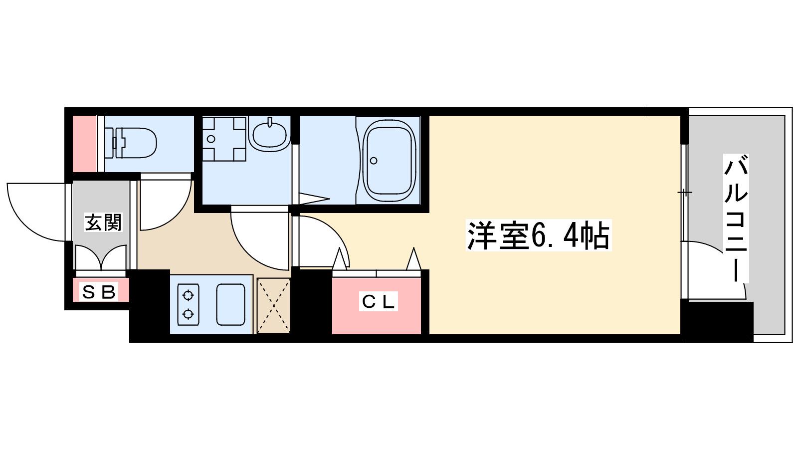 アーバンパーク御幣島(1K/8階)の間取り写真