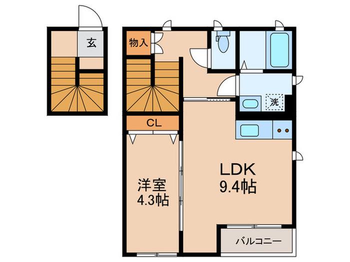 グランアイル二子玉川(1LDK/2階)の間取り写真