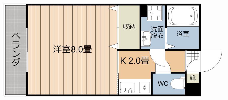 ライブARATA(1K/5階)の間取り写真