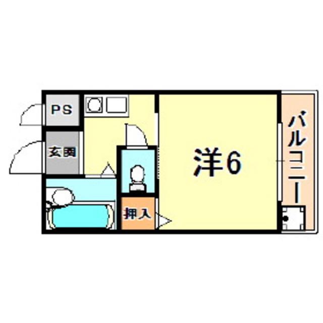 浅利ハイツ(1K/3階)の間取り写真