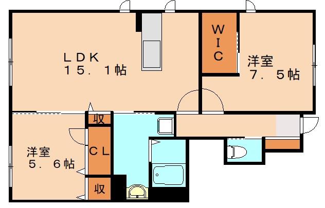 コンフォーザ(2LDK/1階)の間取り写真