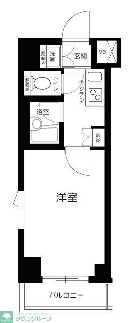 ルーブル西蒲田(1K/4階)の間取り写真