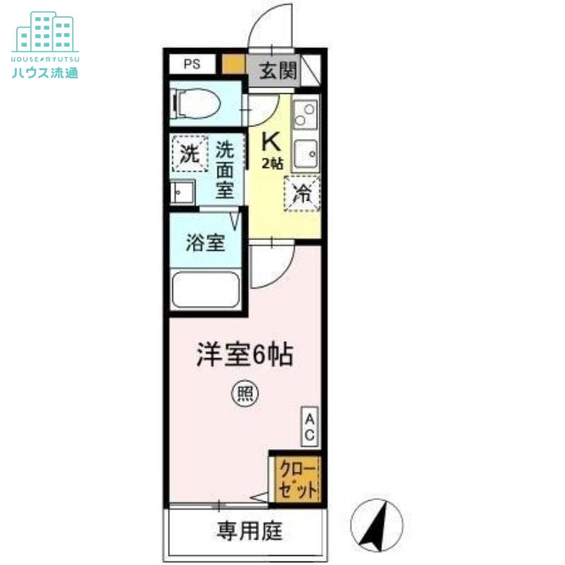 レジデンス平山(1K/1階)の間取り写真