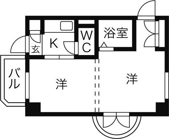第3貞和ビル(1DK/2階)の間取り写真