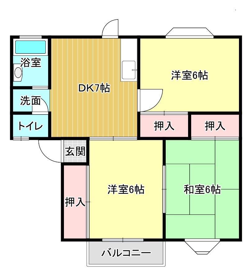 ベルエポックヒロ(3DK/2階)の間取り写真