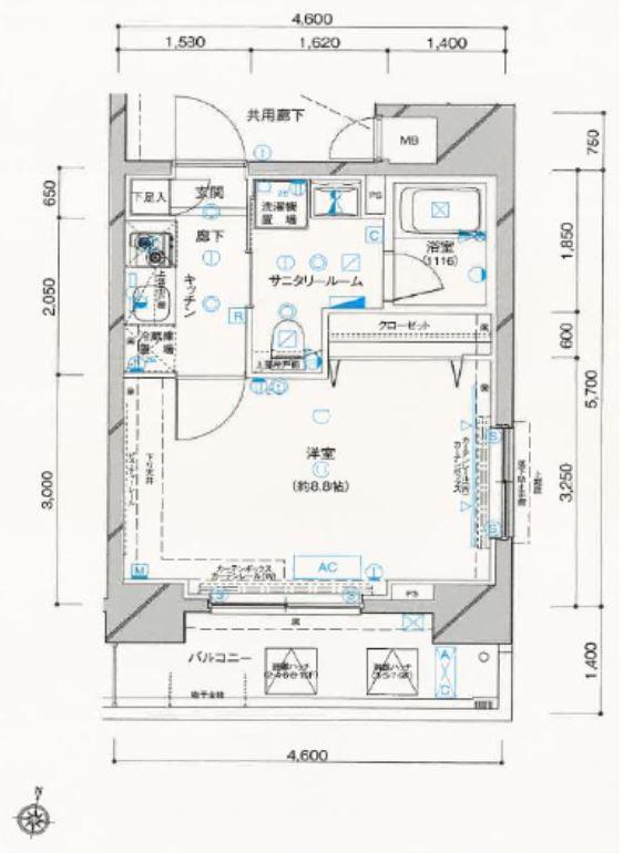 ステージファースト新宿西落合(1K/8階)の間取り写真