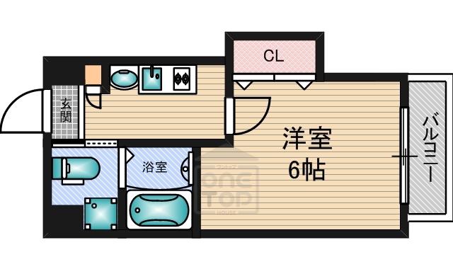 ラグゼ広芝(1K/6階)の間取り写真
