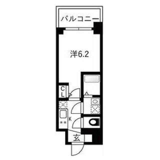 エスリードレジデンスザ・グラン大阪福島クラス(1K/7階)の間取り写真