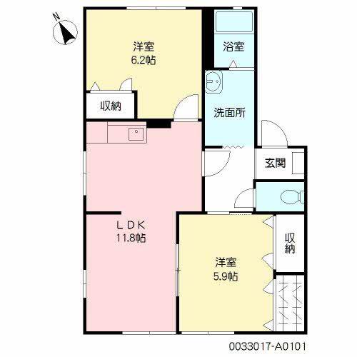 ステラパラッツオA(2LDK/1階)の間取り写真