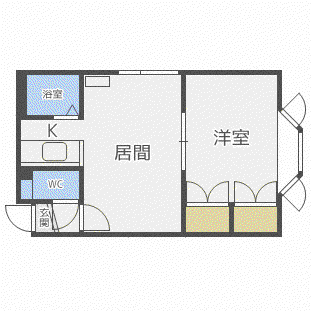 キャストル19(1LDK/2階)の間取り写真