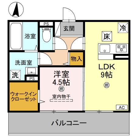 エスタ―ルオーデン(1LDK/1階)の間取り写真