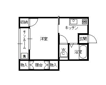 瓔珞III(1K/2階)の間取り写真