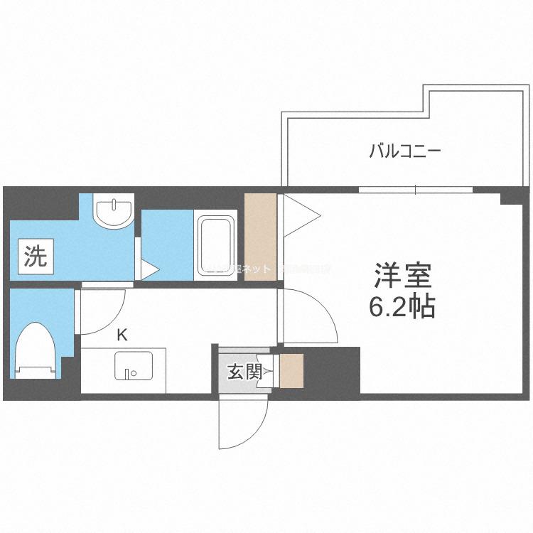 DIMUS新大阪(1K/6階)の間取り写真