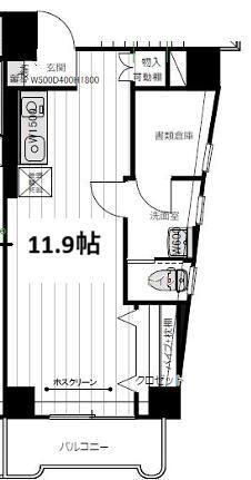 光10.マンション(ワンルーム/4階)の間取り写真