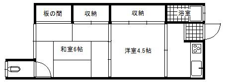 双葉荘A棟(2K/2階)の間取り写真