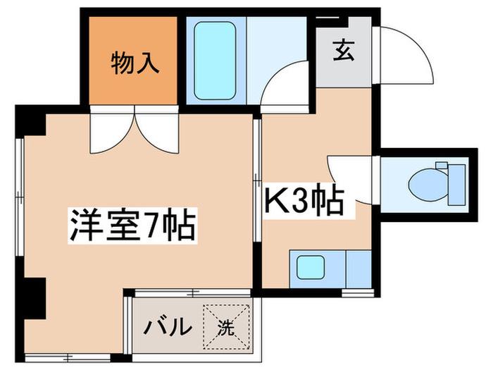 サンハイツ文京(1K/2階)の間取り写真
