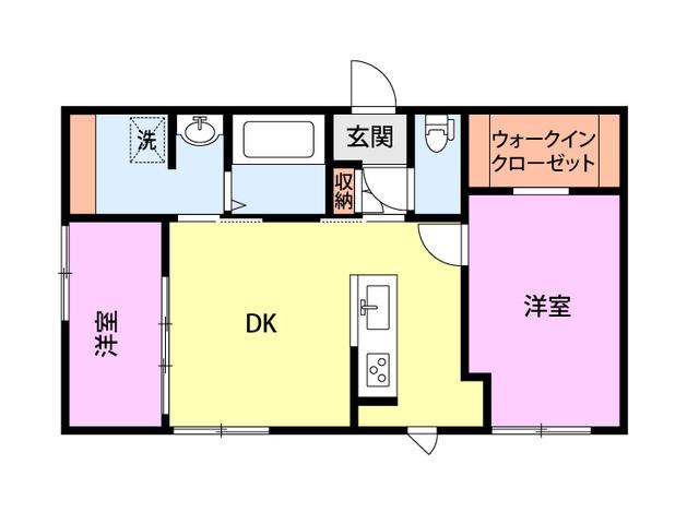 HILLSO.K.A(2LDK/2階)の間取り写真