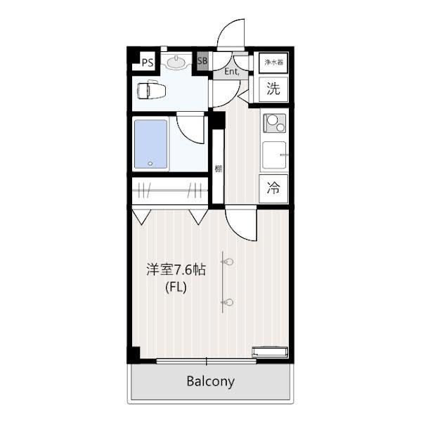 アンビエンテネ(1K/2階)の間取り写真