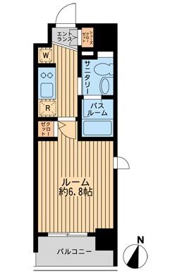 ダフィット門前仲町(1K/7階)の間取り写真