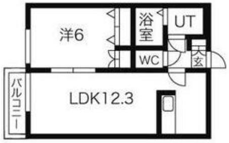 レジデンスK(1LDK/2階)の間取り写真
