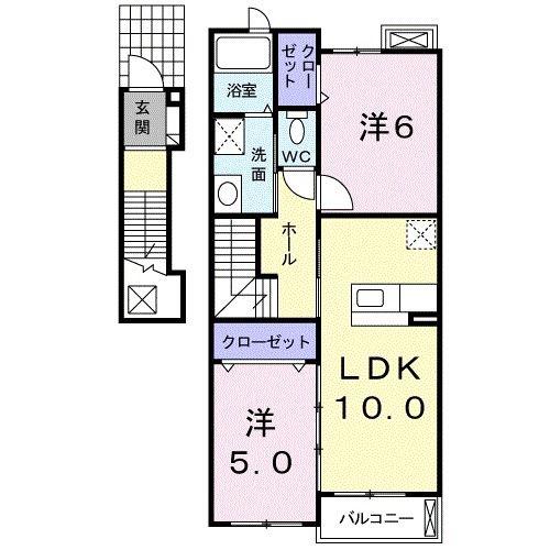 ライグッドII(2LDK/2階)の間取り写真