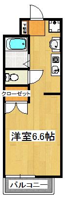 プリズム6番館(ワンルーム/3階)の間取り写真