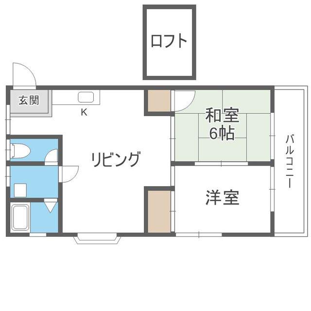 サンシティ長住南(2LDK/2階)の間取り写真