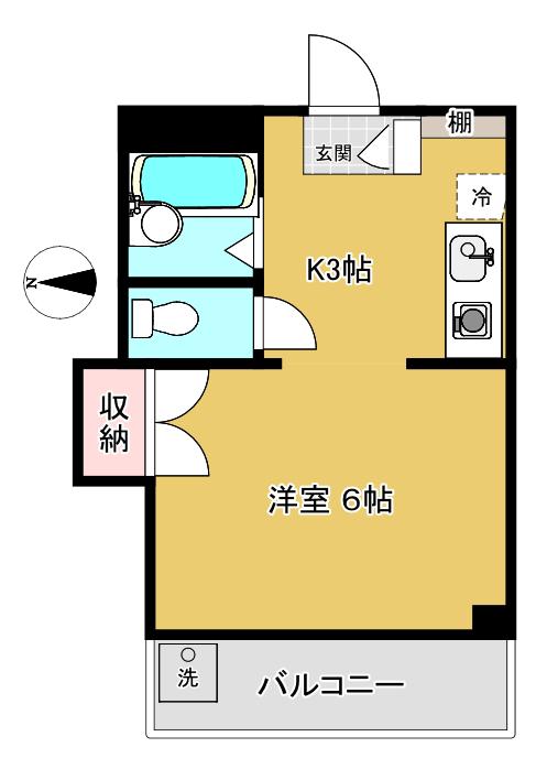 ニューヴィラ祖師谷(1K/2階)の間取り写真