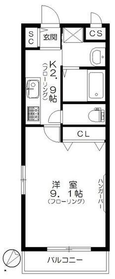 AFTON SIDE SUITE(1K/3階)の間取り写真