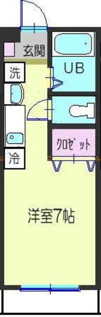 ユーハイツ(1K/1階)の間取り写真