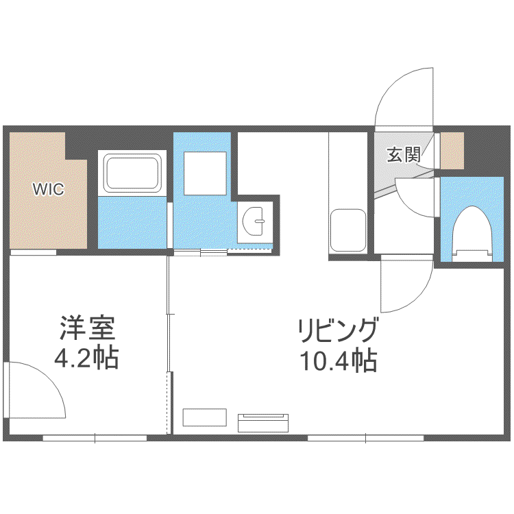 ベルコート発寒南(1LDK/2階)の間取り写真